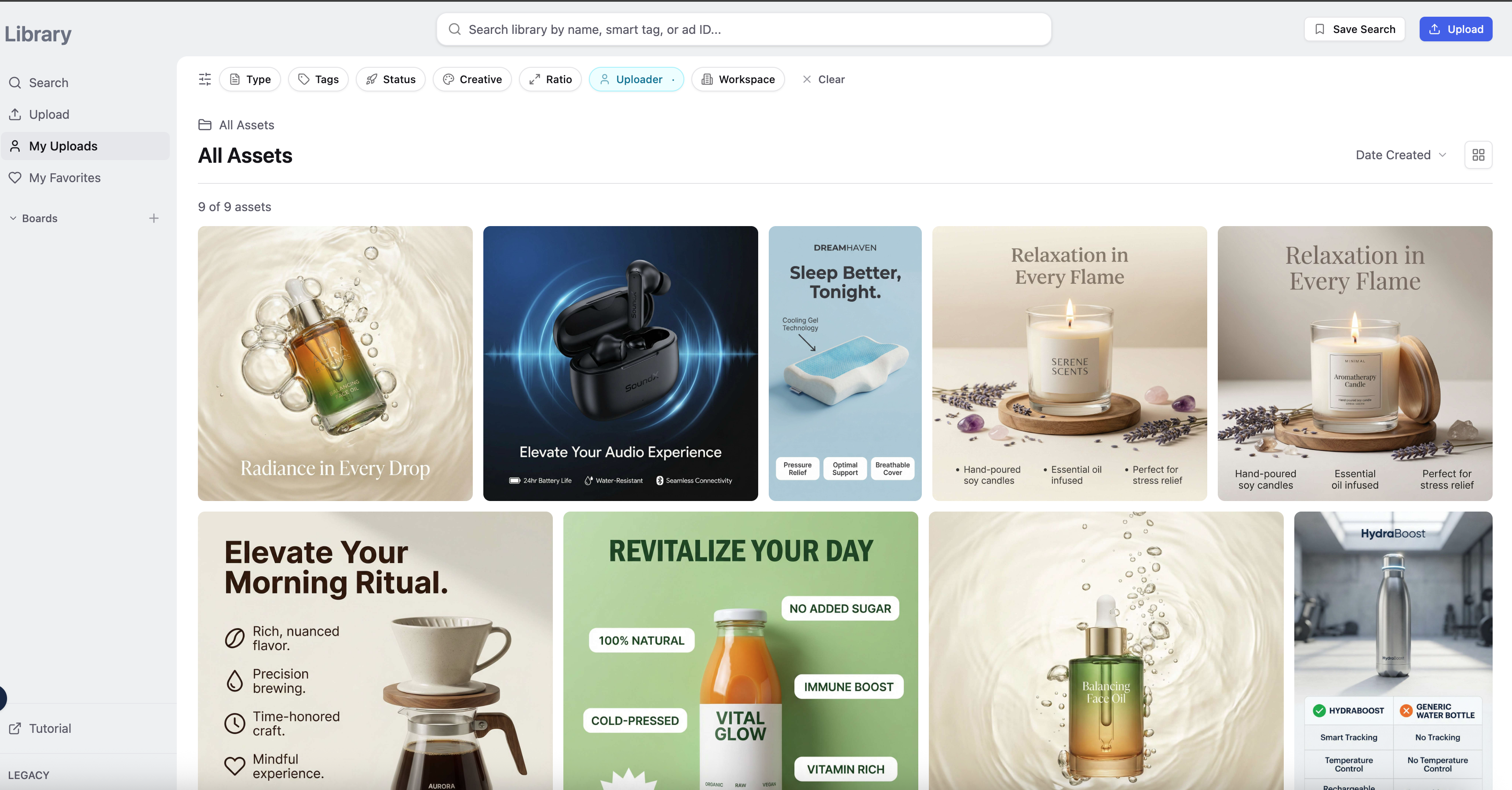 AdManage building a batch of Meta ads with post-ID, partnership and catalog ad types